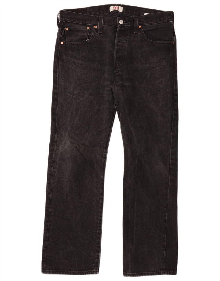 Levi's Mens 501 Straight Jeans W34 L30 Black Cotton