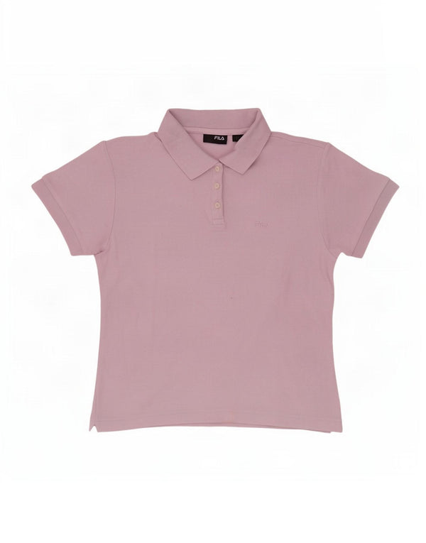 Fila Womens Polo Shirt UK 16 Large Pink Cotton
