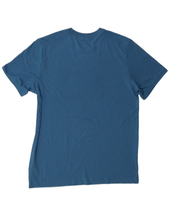 NIKE Mens Dri Fit Graphic T-Shirt Top Medium Blue Polyester