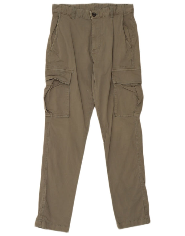 Zara Mens Slim Cargo Trousers EU 36 XS W29 L29 Khaki