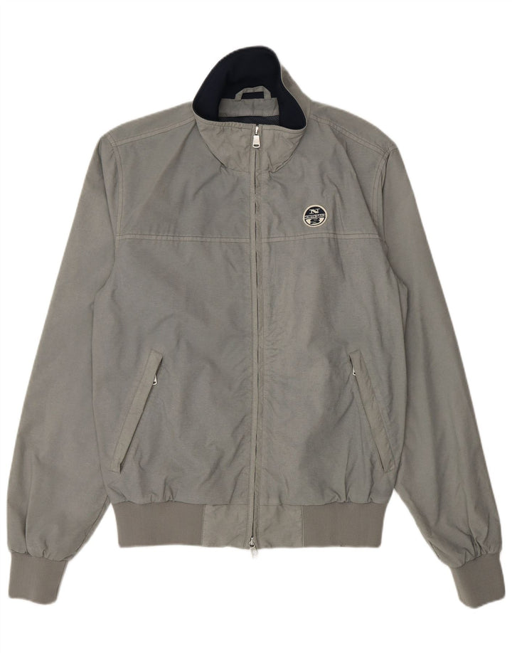 North Sails Herren Bomberjacke UK 38 Mittelgraues Nylon