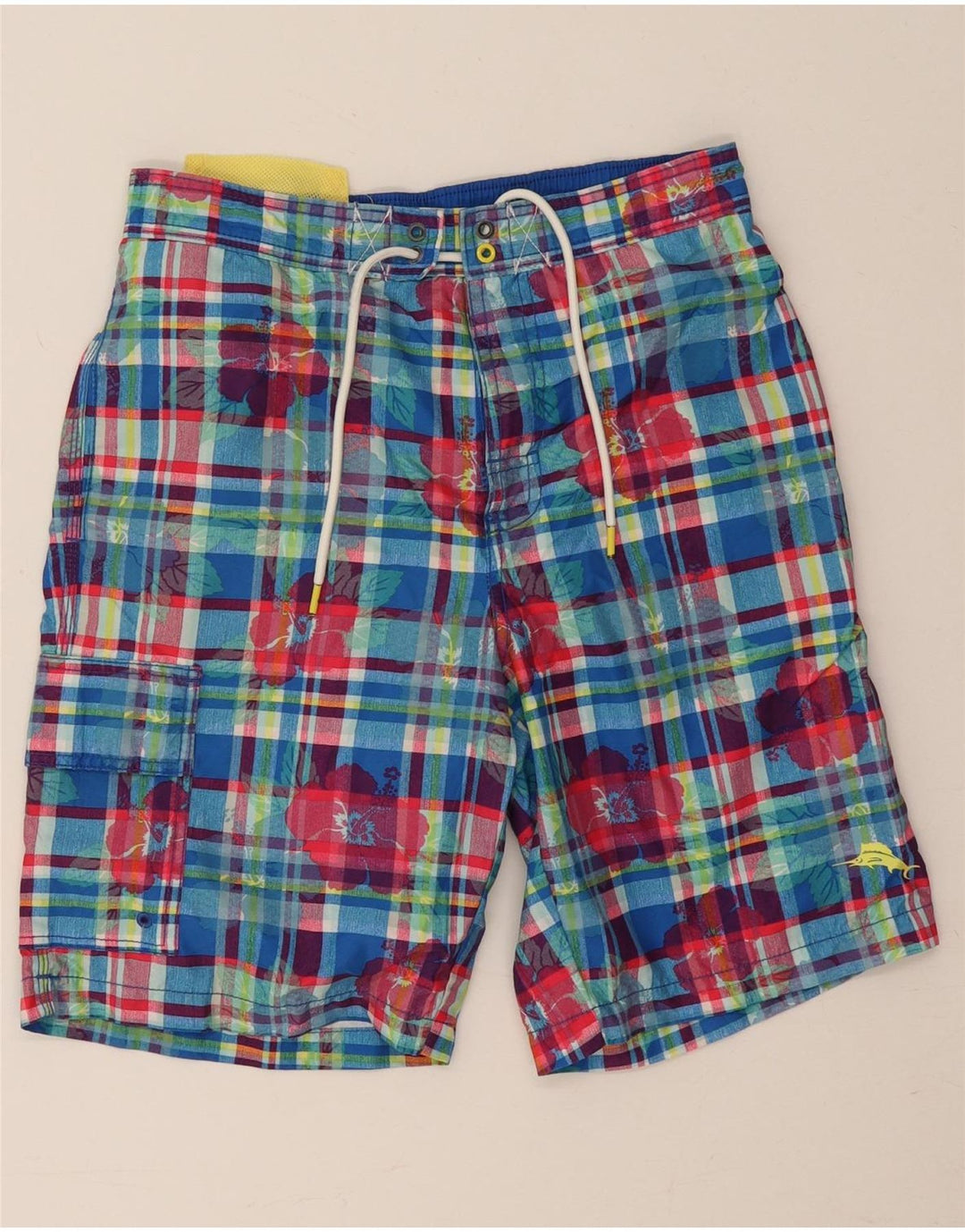 Męskie spodenki kąpielowe Tommy Bahama w małą niebieską kratkę
