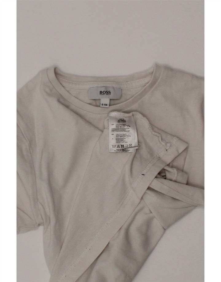 Hugo Boss Boys T-Shirt Top 5-6 Years White Cotton