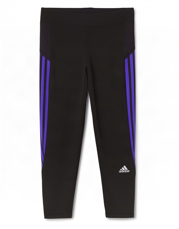 Adidas Damen Climalite Capri Leggings UK 14 Medium Schwarz Polyester
