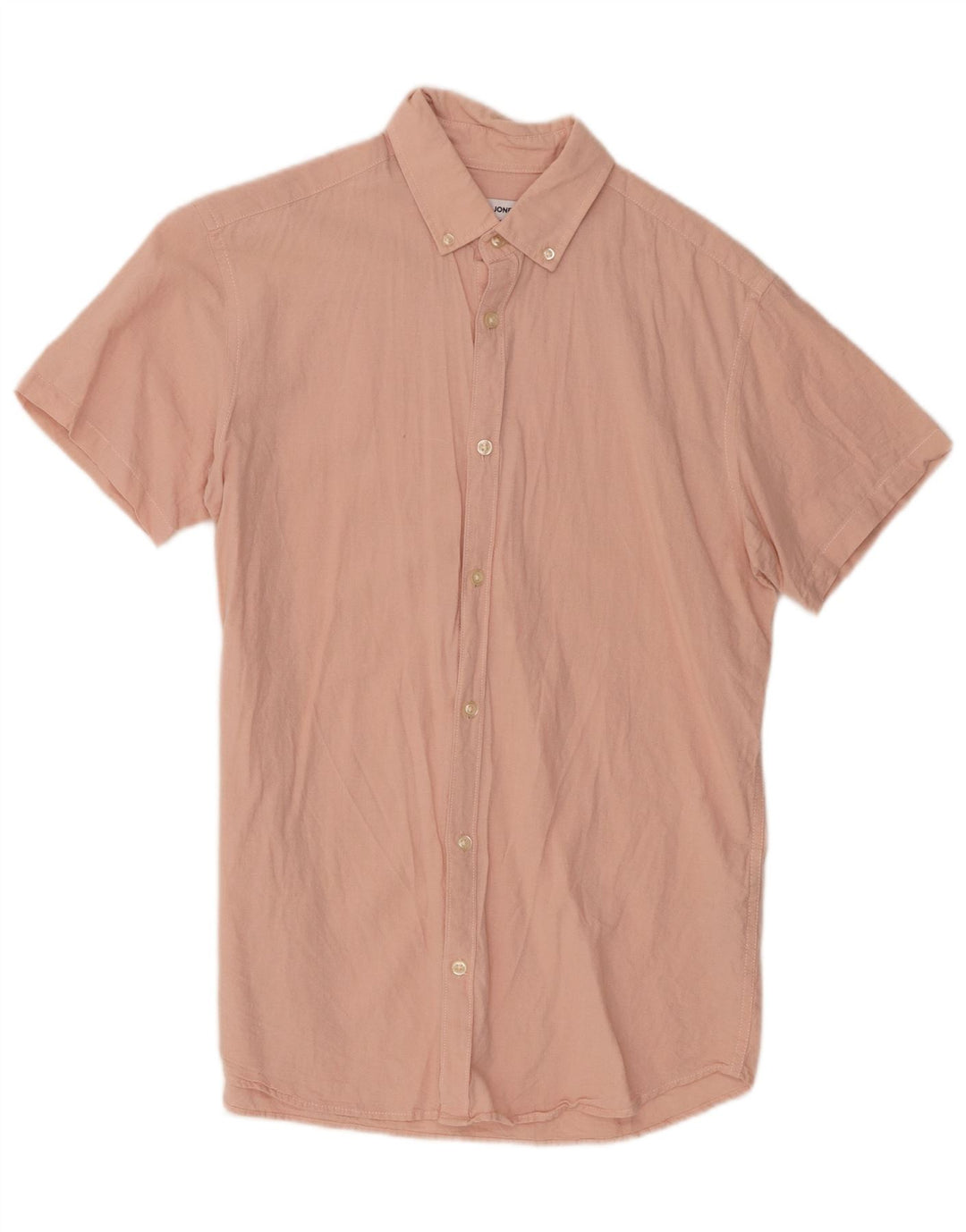 Jack & Jones Mens Short Sleeve Shirt Medium Pink Cotton