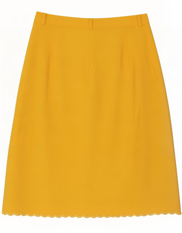 Gonna a portafoglio vintage da donna media W28 floreale gialla