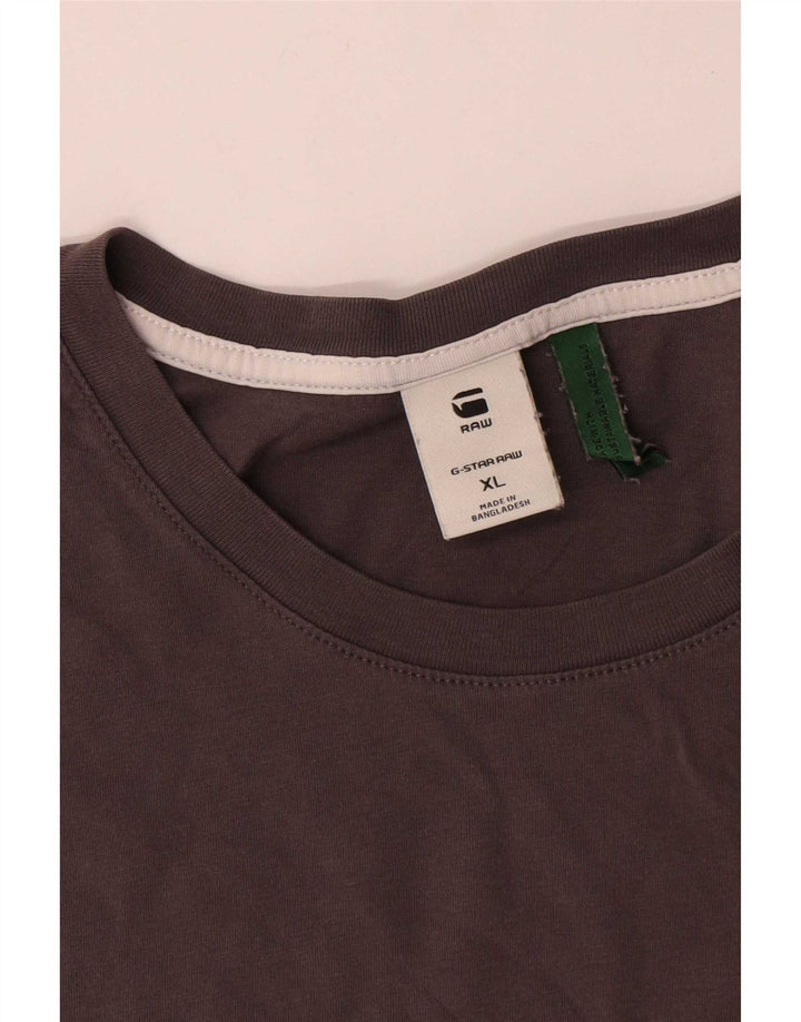 G-Star Mens T-Shirt Top XL Grey Striped Cotton