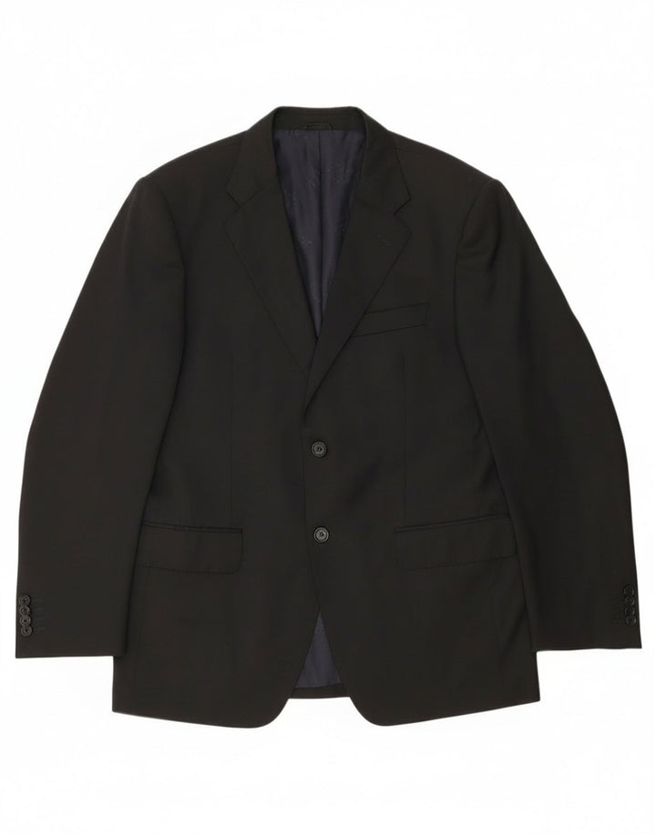 Paul & Shark Mens 2 Button Blazer Jacket IT 52 XL Black Viscose