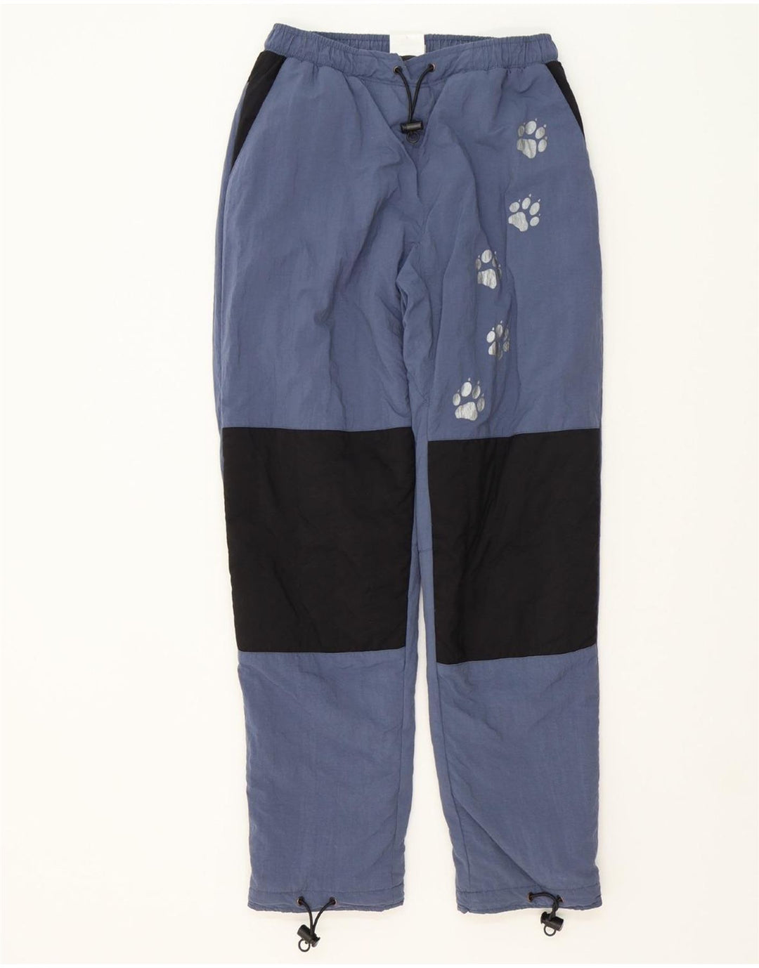 JACK WOLFSKIN Mens Windbreaker Trousers Small  Navy Blue Colourblock Vintage Jack Wolfskin and Second-Hand Jack Wolfskin from Messina Hembry 