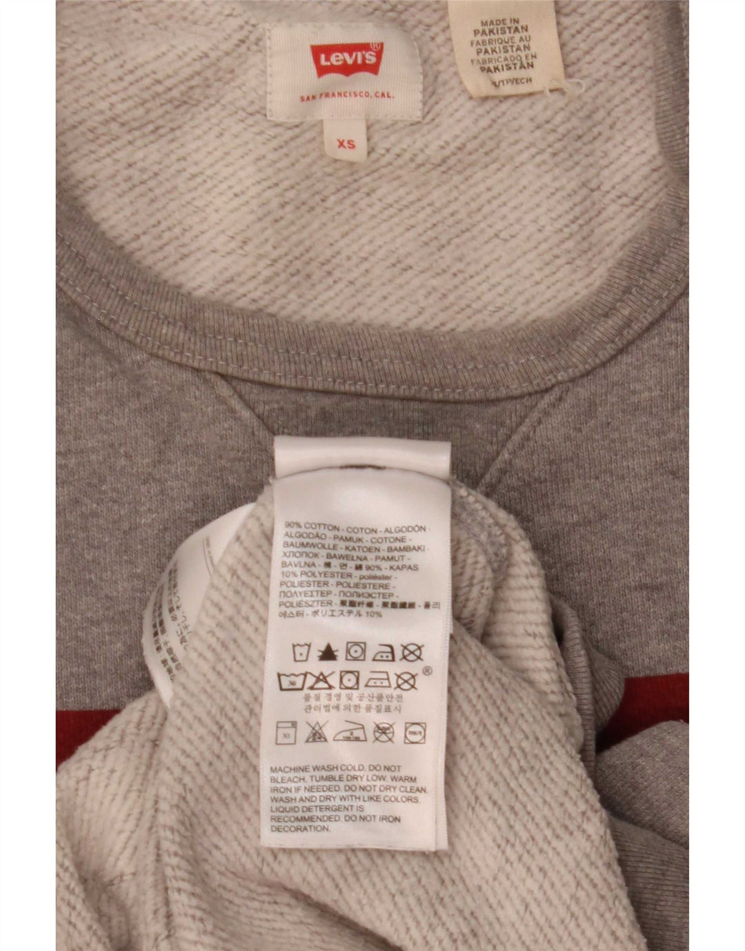 Felpa grafica da uomo Levi's maglione XS in cotone grigio