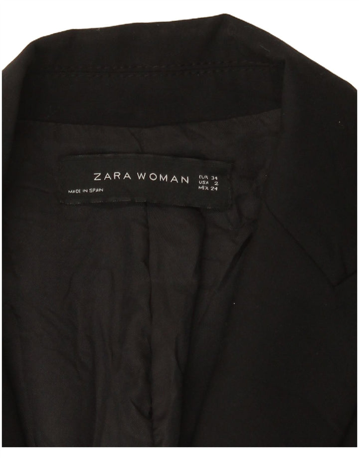 Zara Womens 1 Button Blazer Jacket EU 34 2XS Black
