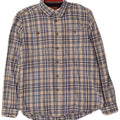 Camisa de franela Boston para hombre de algodón a cuadros blanco roto grande