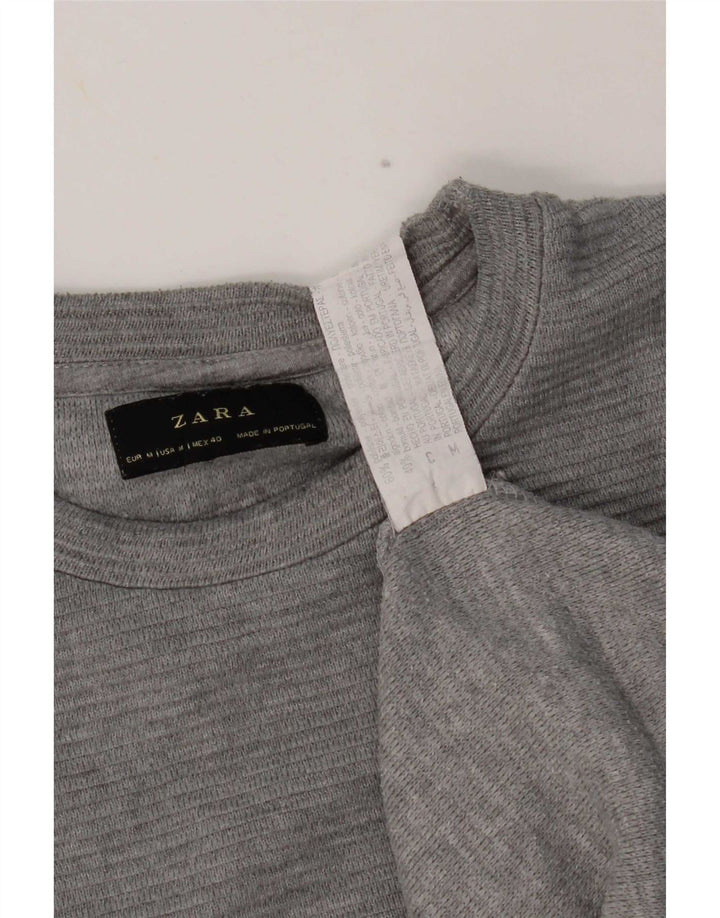 Zara Homme Top Manches Longues Gris Moyen Polyester