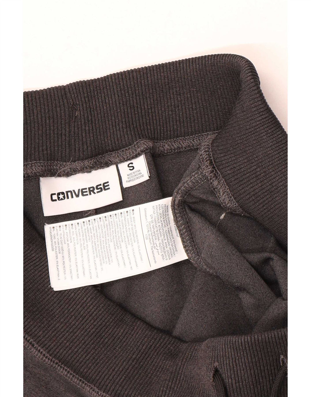 Converse Pantalon de survêtement pour femme Joggers UK 10 Small Gris Polyester