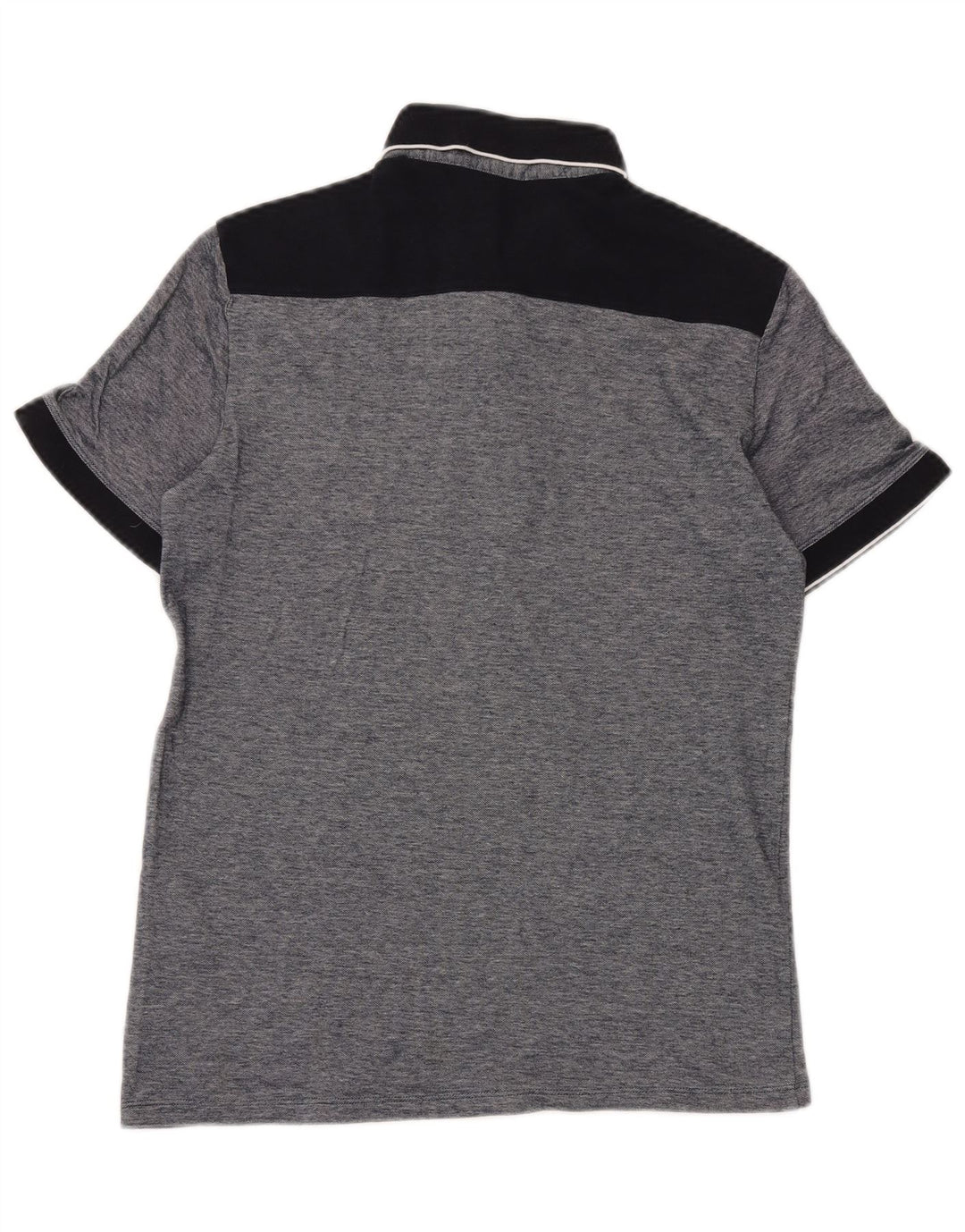 ARMANI EXCHANGE Mens Polo Shirt Small Grey Colourblock Cotton