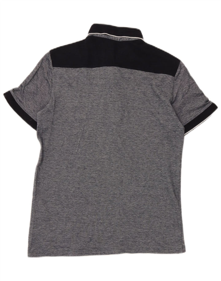 ARMANI EXCHANGE Mens Polo Shirt Small Grey Colourblock Cotton