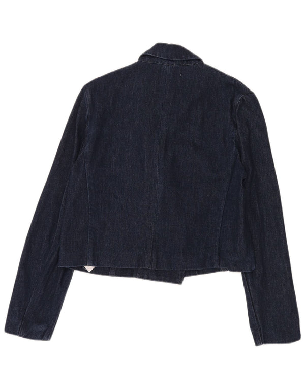 Jaqueta blazer feminina Zara com corte duplo e peito duplo, Reino Unido 10, pequena, azul marinho