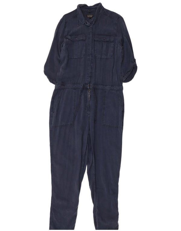 Topshop Dame Jumpsuit 3/4 ærmer UK 16 Large Navy Blue Lyocell