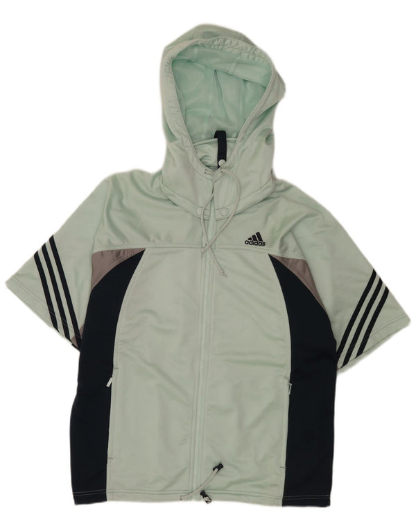 Adidas Mens Hooded Tracksuit Top Jacket UK 40/42 Medium Turquoise
