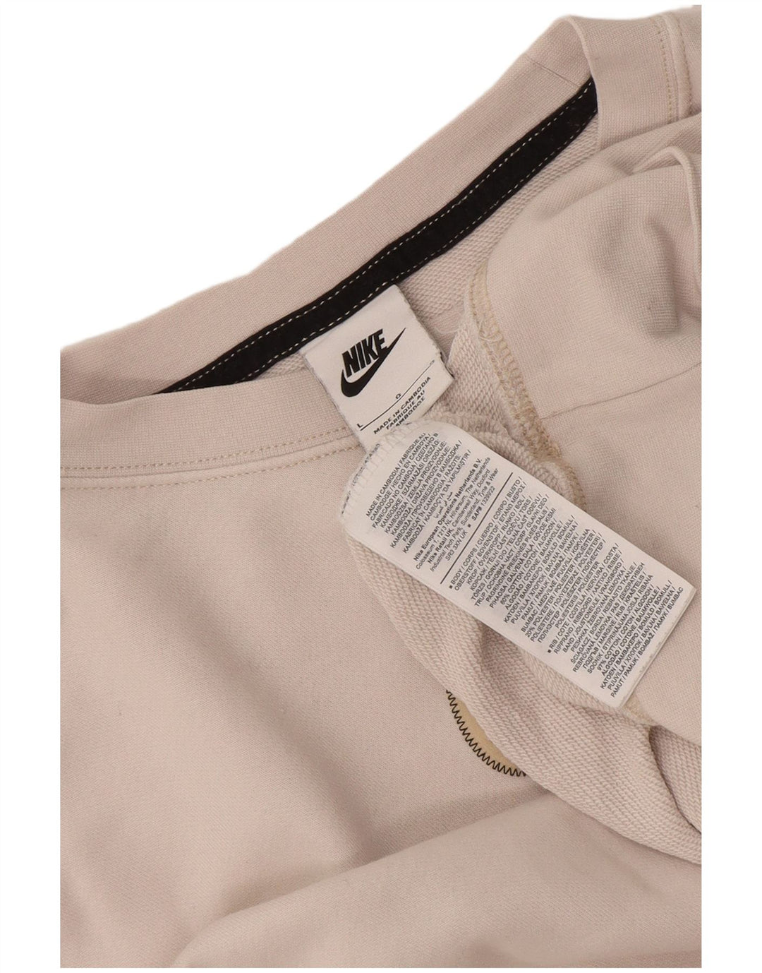 Nike Womens Oversized Crop Graphic Sweatshirt Jumper UK 16 Large White