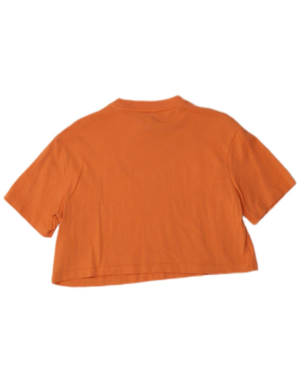 Nike Womens Crop Oversized T-Shirt Top UK 10 Small Orange Bomuld