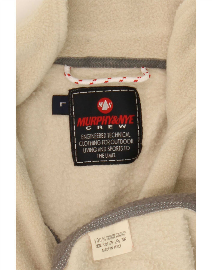 Murphy & Nye Herre lynlås hals Fleece Jumper Stor Beige Colourblock Polyester