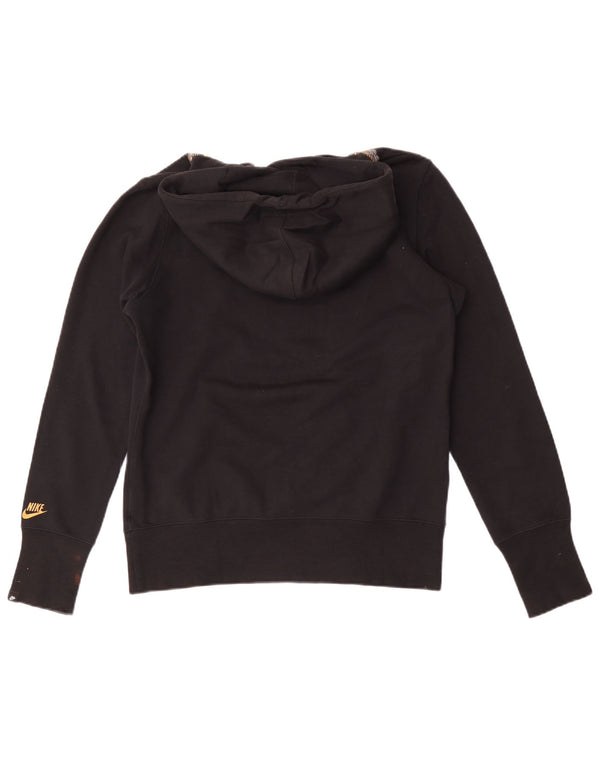 Nike Womens Graphic Standard Fit Hoodie Jumper UK 16 Large Black