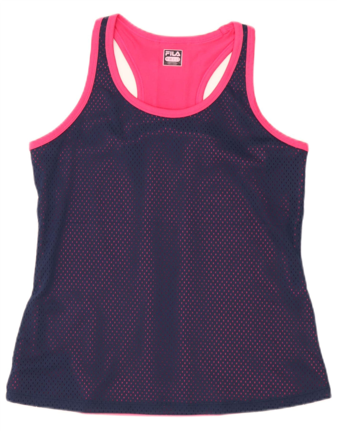 Fila Damen Grafik-Trägershirt UK 12 Medium Marineblau Colourblock Polyester