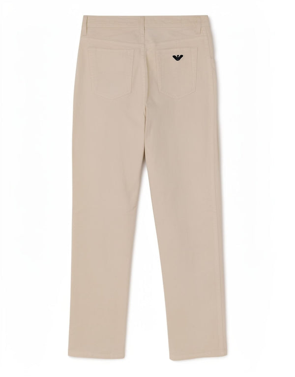 Calça feminina reta casual Armani W30 L28 algodão branco