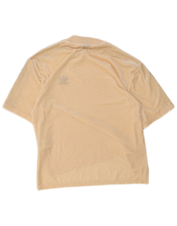 Γυναικείο βελούδινο T-shirt Adidas Top UK 10 Small Beige Polyester
