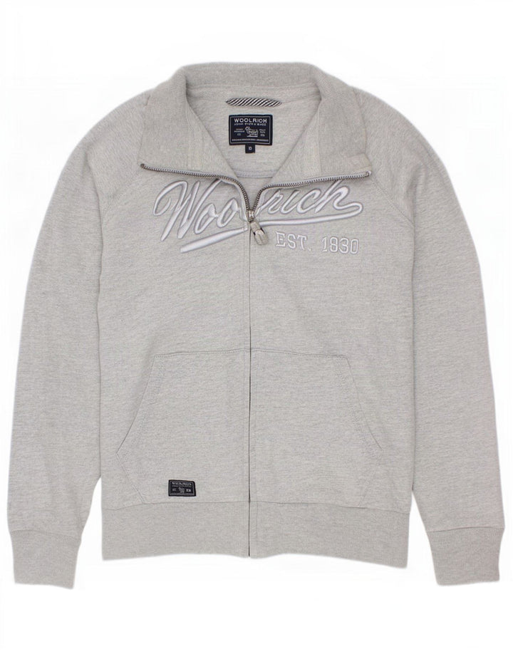 Woolrich Boys Graphic Tracksuit Top Jacket 9-10 Years Grey Flecked Cotton