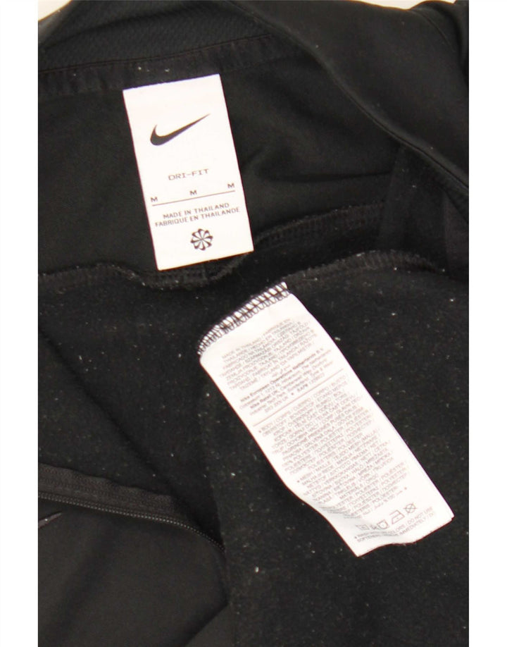 Мужской пуловер с воротником на молнии Nike Dri Fit, спортивный костюм, средний черный полиэстер