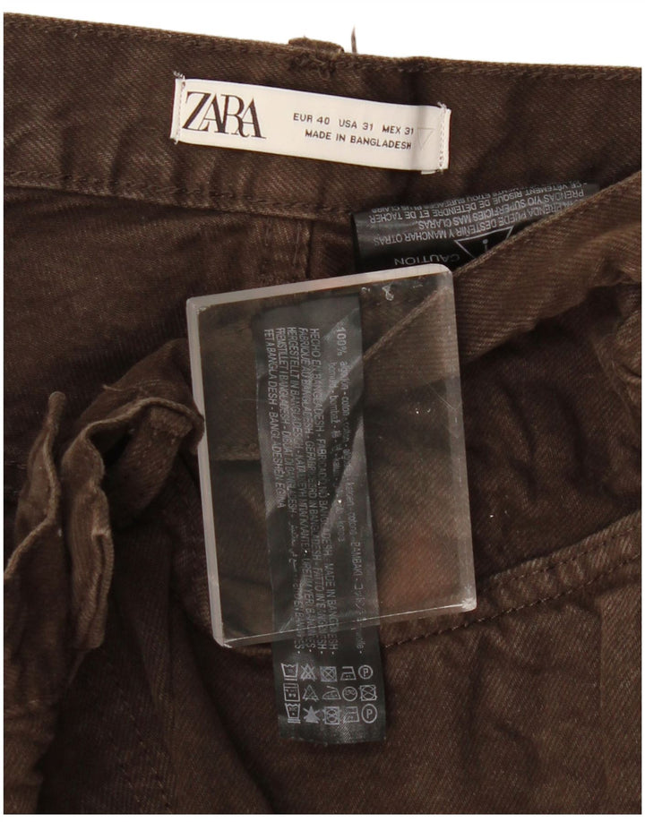 ZARA Mens Cropped Jeans EU 40 Medium W31 L25 Brown Cotton