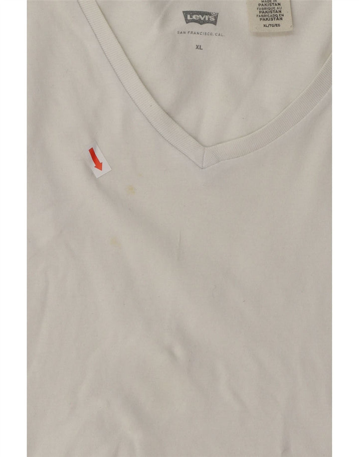 LEVI'S Womens T-Shirt Top UK 18 XL White Cotton Vintage Levi's and Second-Hand Levi's from Messina Hembry 