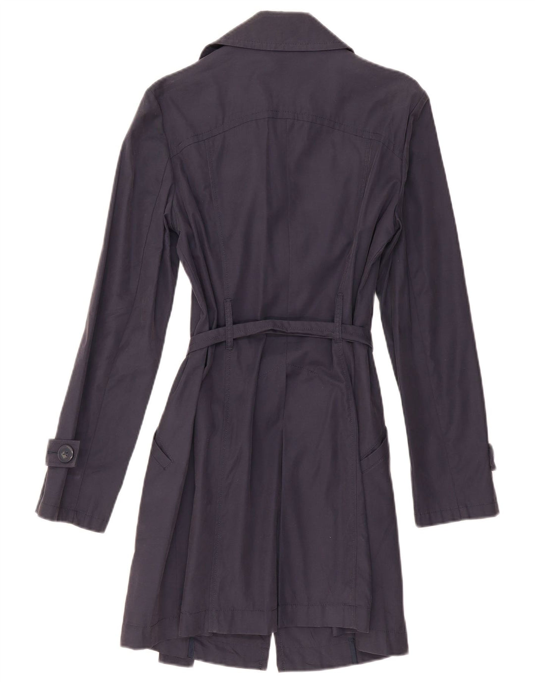 Sisley Damen Trenchcoat IT 44 Medium Marineblau Baumwolle