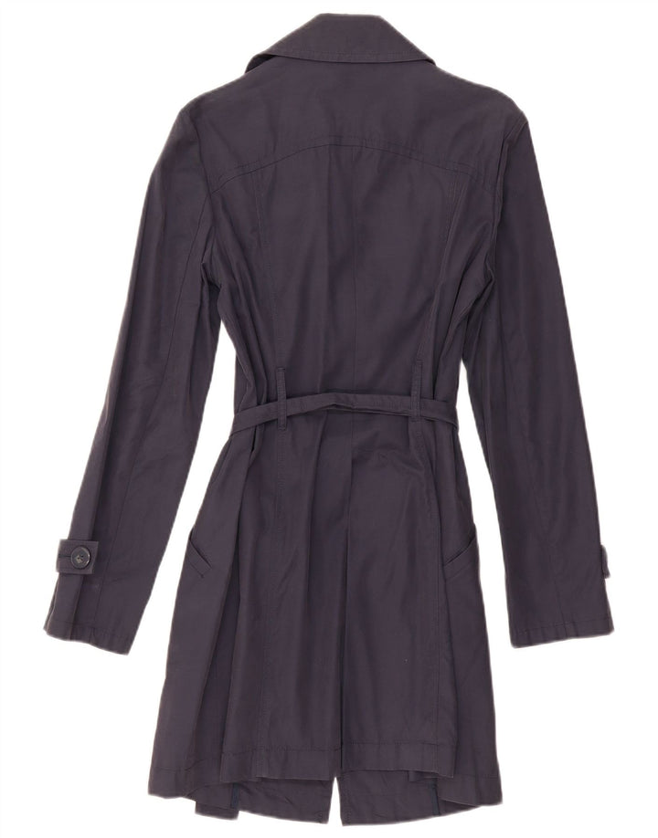 Sisley Damen Trenchcoat IT 44 Medium Marineblau Baumwolle