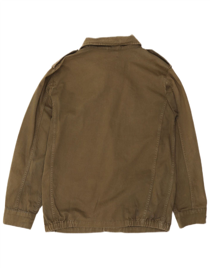 TOPSHOP Womens Oversized Military Jacket UK 10 Small Khaki Cotton