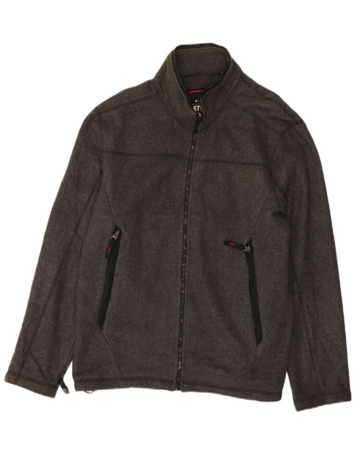 Marks & Spencer Mens Fleece Jacket UK 38 Medium Grey Polyamide