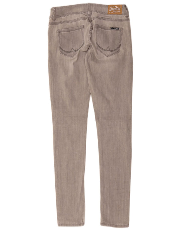 Superdry Damen Super Skinny Jeans W29 L32 Graue Baumwolle