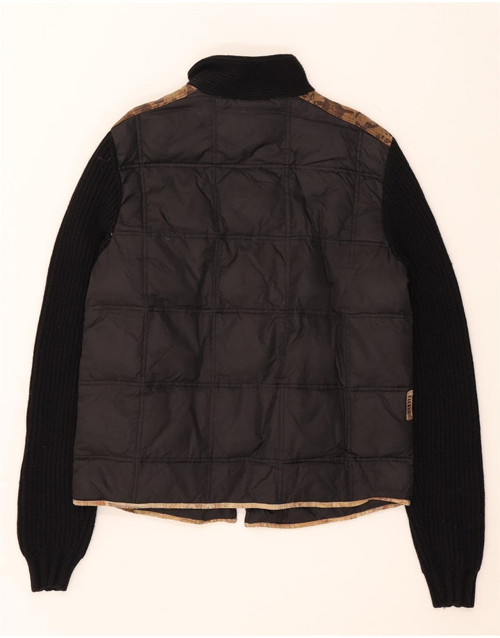 ALVIERO MARTINI Womens Padded Jacket IT 52 2XL Black Colourblock Nylon