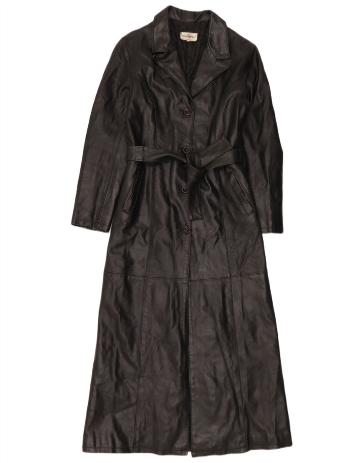 Lavorazione Artigianale Womens Leather Coat IT 42 Medium Black