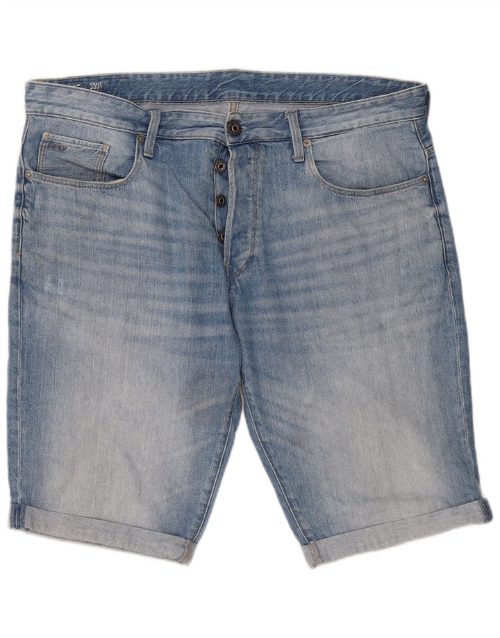 G-Star Mens 3301 Denim Shorts W38 XL Blue