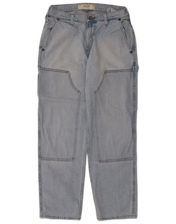 Hollister Womens Cargo Loose Jeans W29 L30 Blue Cotton