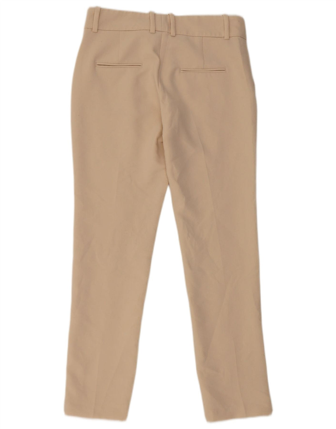Zara Womens Slim Fit Chino Trousers XS Beige Polyester
