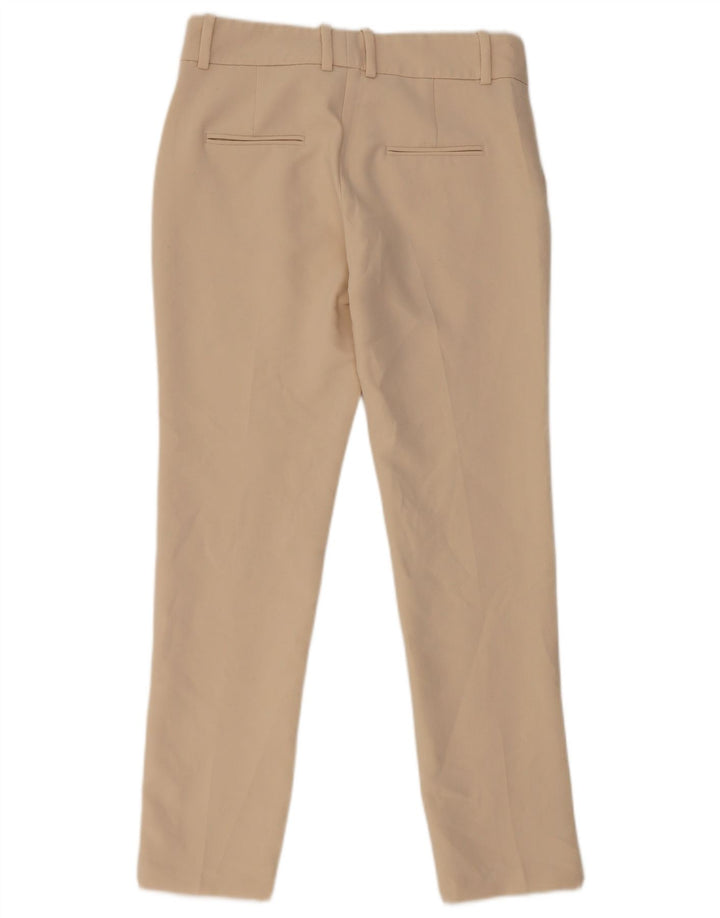 Zara Womens Slim Fit Chino Trousers XS Beige Polyester