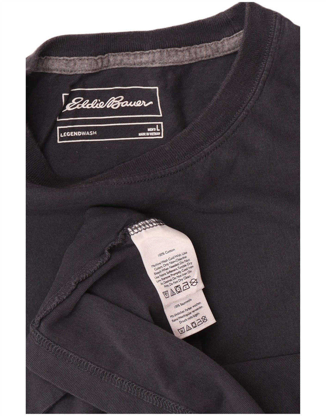 EDDIE BAUER Mens T-Shirt Top Large Grey Cotton