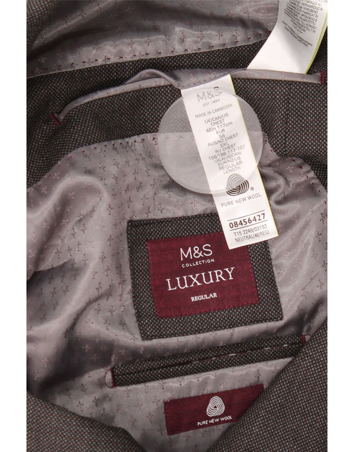 Giacca blazer a 2 bottoni vestibilità regolare da uomo Marks & Spencer UK 46 XL Grigia
