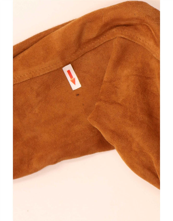 Vintage hombres ante bomber chaqueta IT 52 XL cuero beige