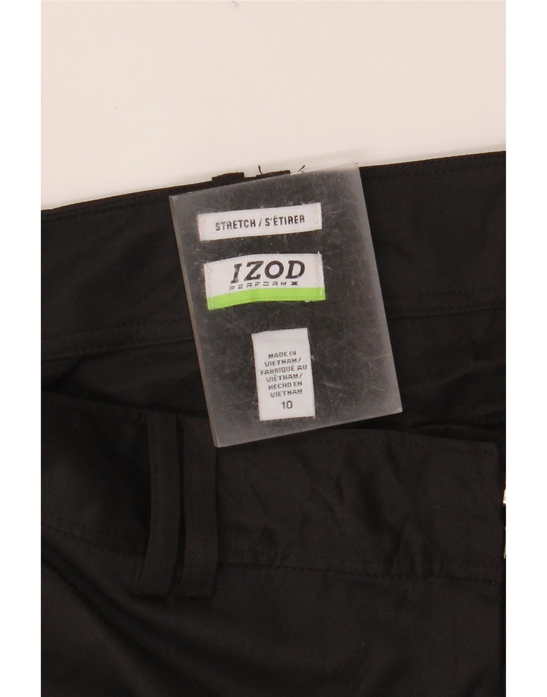 IZOD Womens Straight Chino Trousers US 10 Large W32 L30 Black Polyester
