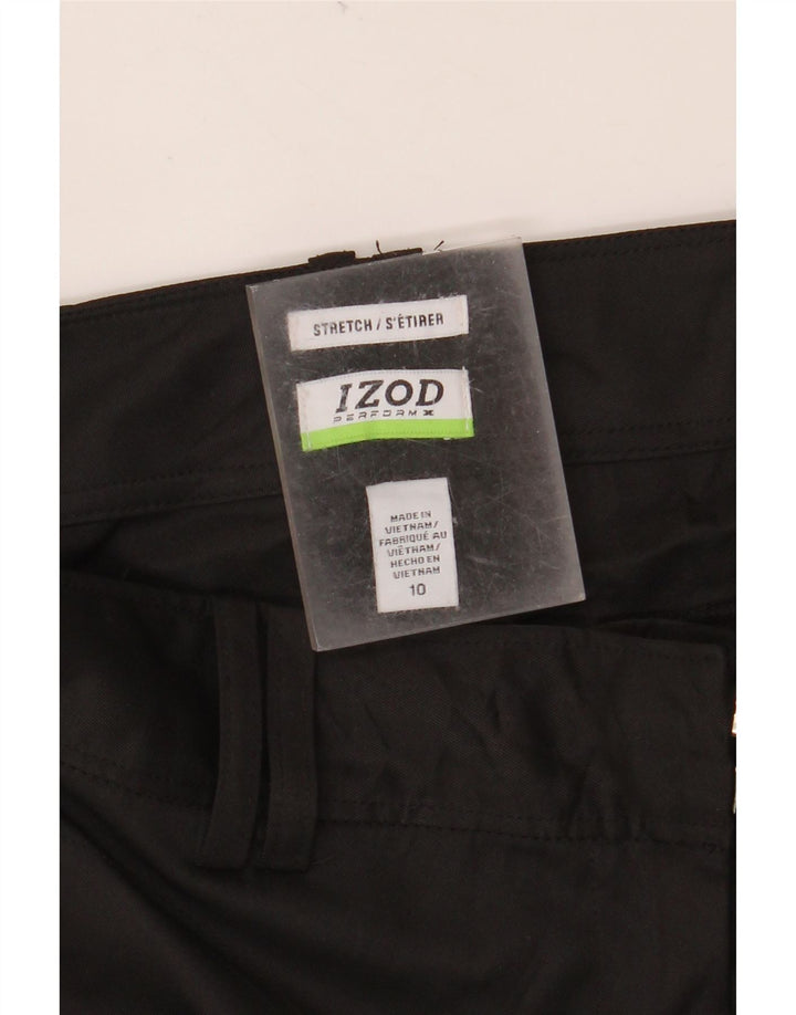 IZOD Womens Straight Chino Trousers US 10 Large W32 L30 Black Polyester